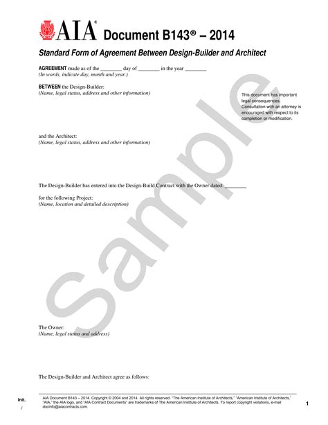 B1432014 DesignBuilderArchitect Agreement