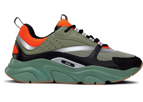 B22 Sneaker Orange and Olive Technical Mesh with Olive and …