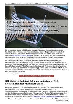 B2B-Solution-Architect Prüfungsinformationen