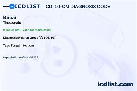 B35.6 Tinea cruris - ICD-10-CM Diagnosis Codes - Find-A-Code