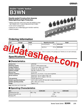 B3WN-6002 Datasheet(PDF) - Omron Electronics LLC