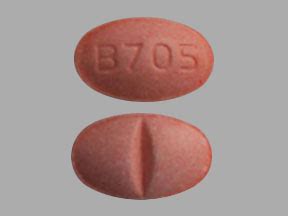 B705 pink pill. B705 pill Xanax with imprint B705 is Orange, Elliptical/Oval, and has been identified as Alprazolam 0.5 mg. It is supplied by Breckenridge Pharmaceutical. 