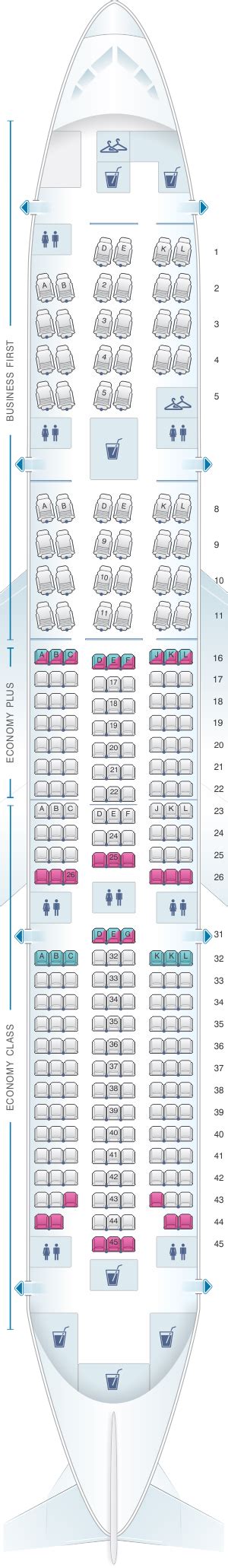 Detailed seat map United Airlines Boeing B777 200 (777