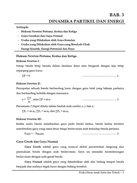 BAB 3 DINAMIKA PARTIKEL - Institut Teknologi Padang - wintechmobiles.com