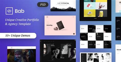 BAB Creative Minimal Portfolio & Agency PSD Template Psd templates