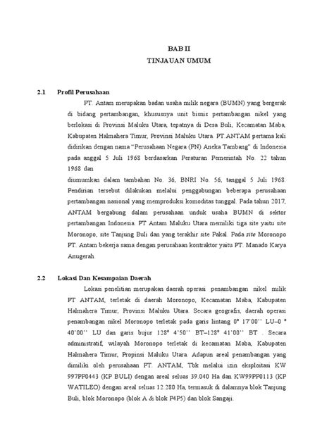 BAB II TINJAUAN UMUM - UPJ - wintechmobiles.com