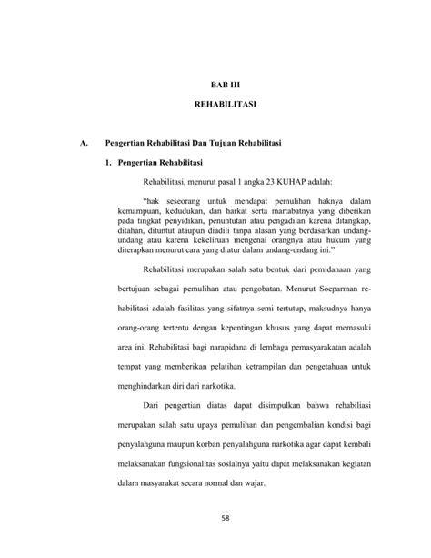 BAB III REHABILITASI A. Pengertian Rehabilitasi Dan Tujuan Rehabilitasi ... - raincitystudios.com