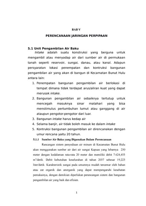 BAB V PERENCANAAN JARINGAN PERPIPAAN - wintechmobiles.com
