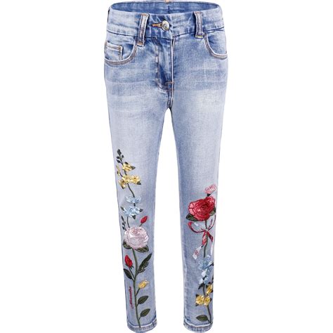 BABY GAP DENIM JEANS FLOWERS EMBROIDERED GIRLS …