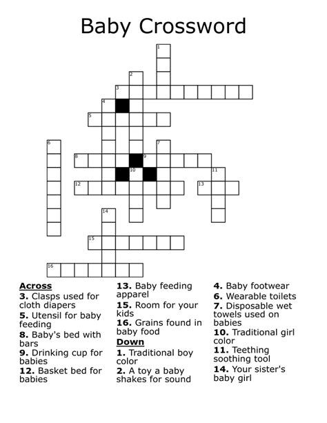 BABY crossword clue - All synonyms & answers - The Crossword …