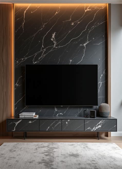 Backdrop tv dengan wpc wallpanel dan marmer. Ditambah ... - muktibox.com