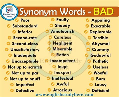 BAD QUALITY in Thesaurus: 100+ Synonyms & Antonyms for BAD …