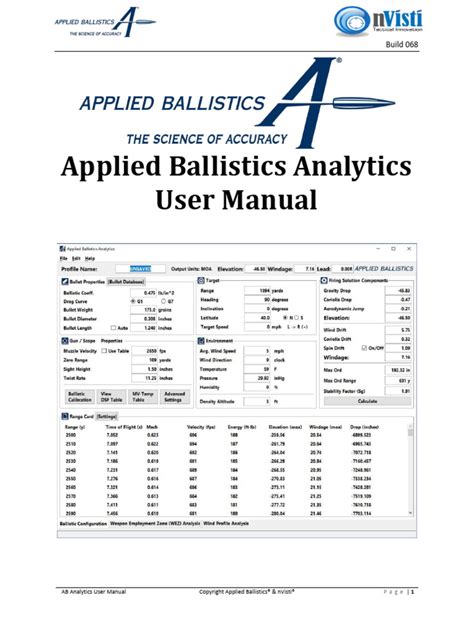 Ballistics: Concepts and Connections with Applied Physics - wintechmobiles.com