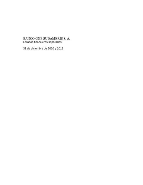 BANCO GNB SUDAMERIS S.A. Estado financiero de Situación …