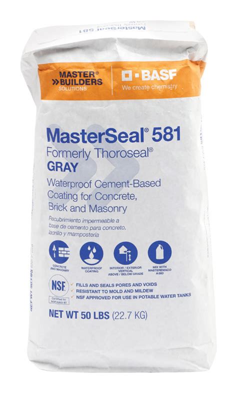 BASF MasterSeal 581 Thoroseal Gray Cement-Based …