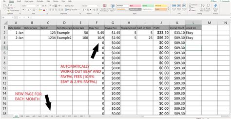 BASIC/SIMPLE Ebay Reseller Excel Spreadsheet Automatically Etsy