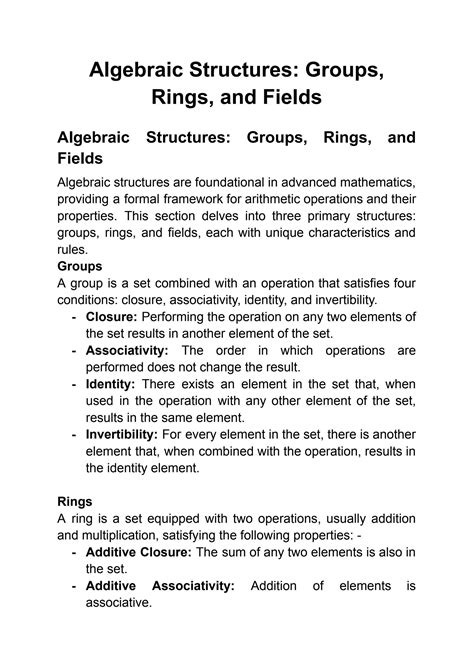 Basic algebraic structures: groups, rings, and fields |... | Fiveable - wintechmobiles.com