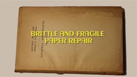 Basic conservation practices: brittle paper repair - muktibox.com