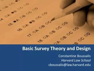 Basic Survey Theory and Design - Harvard University - wintechmobiles.com