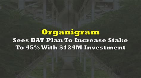 BAT increasing its stake in Organigram with $124.6M investment