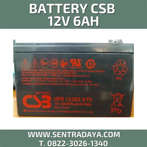 BATERAI UPS CSB UPS12360 6 F2 - Sentra Daya