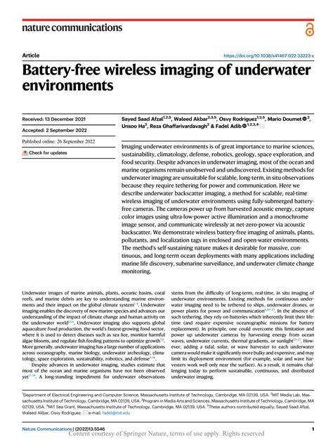 Battery-free wireless imaging of underwater environments - raincitystudios.com