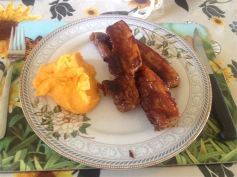 BBQ Pork Rashers with Carrot & Potato Puree Recipe