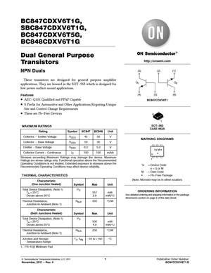 BC847ATT1, BC847BTT1, General Purpose Transistors