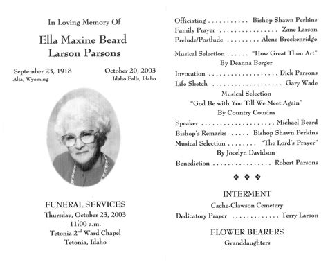 BEARD FAMILY HISTORY Funeral Programs and ObituariesLast Update Sept