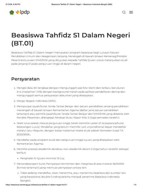Beasiswa Tahfidz S1 Dalam Negeri – Beasiswa Indonesia ... - Kemenag - raincitystudios.com