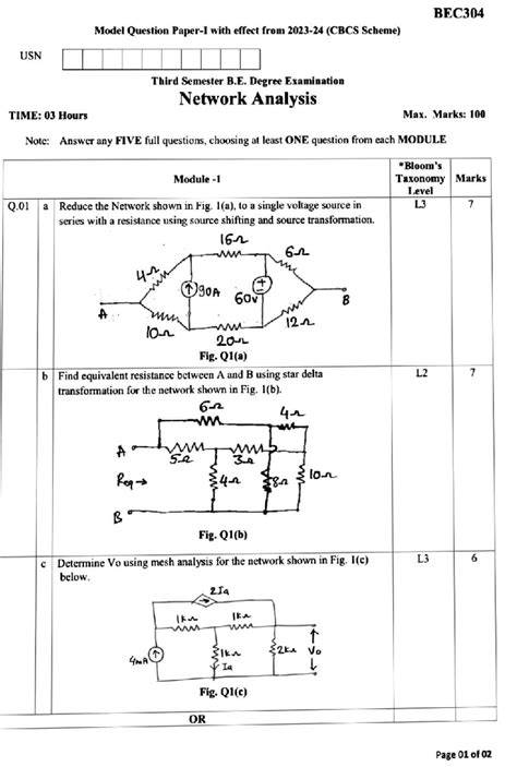 BEC304 Network Analysis Model Paper - raincitystudios.com