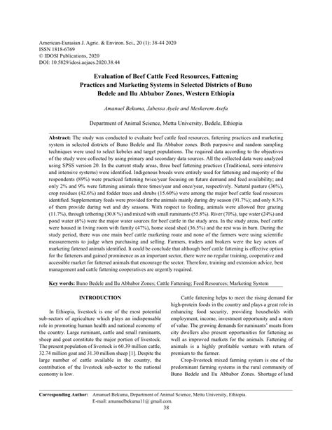 Beef Cattle Fattening Practices, Marketing Systems … - raincitystudios.com
