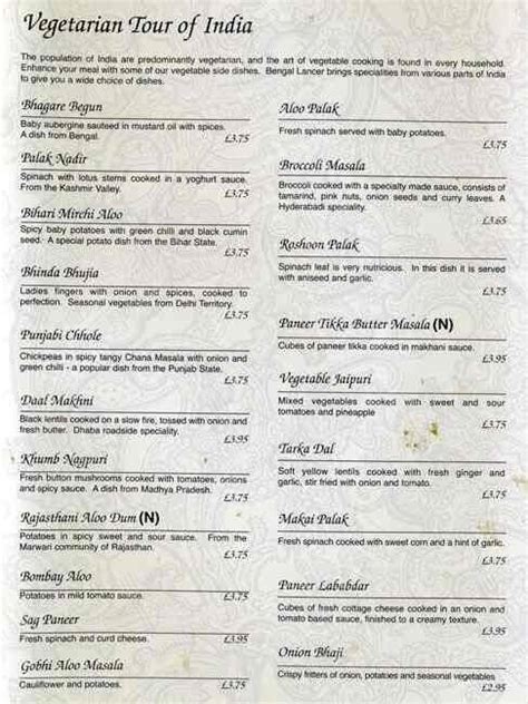 BENGAL LANCER, Chislehurst - Menu, Prices & Restaurant …