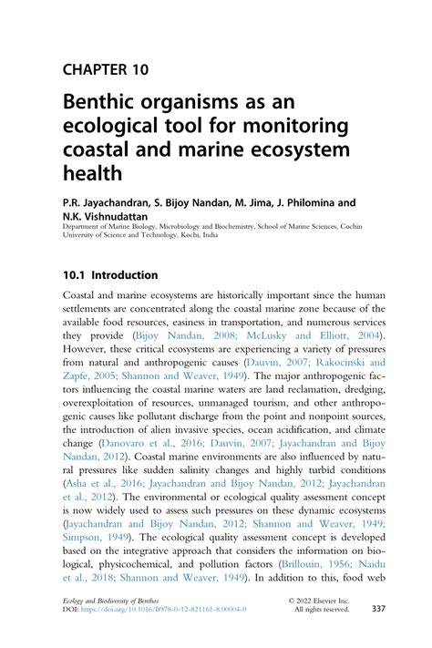 Benthic organisms as an ecological tool for monitoring … - raincitystudios.com