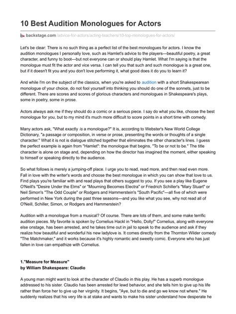 Best Modern Monologues for Men - Actor Hub - muktibox.com