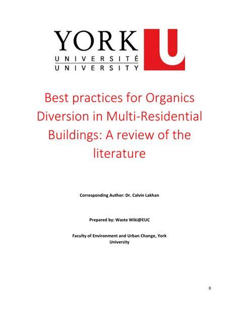 Best practices for Organics Diversion in Multi-Residential Buildings: A ... - raincitystudios.com