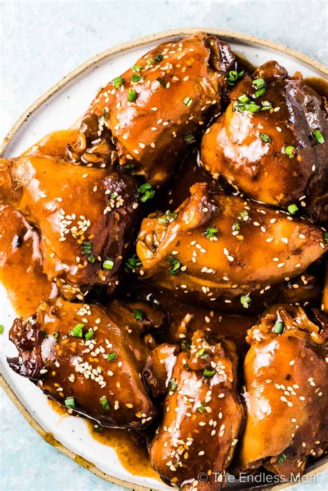 BEST Slow Cooker Honey Garlic Chicken - The Endless Meal®