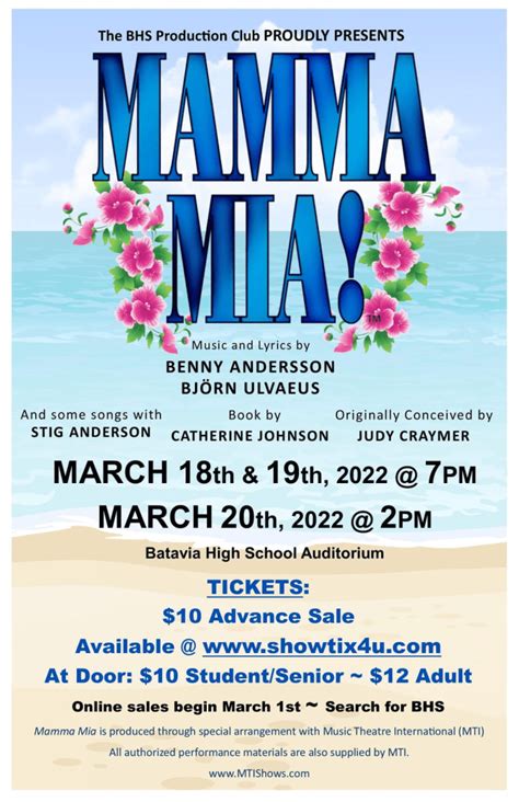 BHS Mamma Mia! Mamma Mia opens Friday Nov 12th, and …