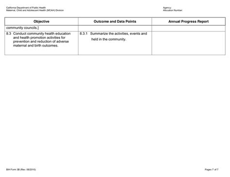 BIH Annual Report Form in Word and Pdf formats