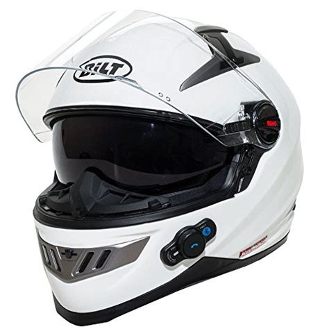 BILT Techno Bluetooth Adventure Motorcycle Helmet - 2XL, White