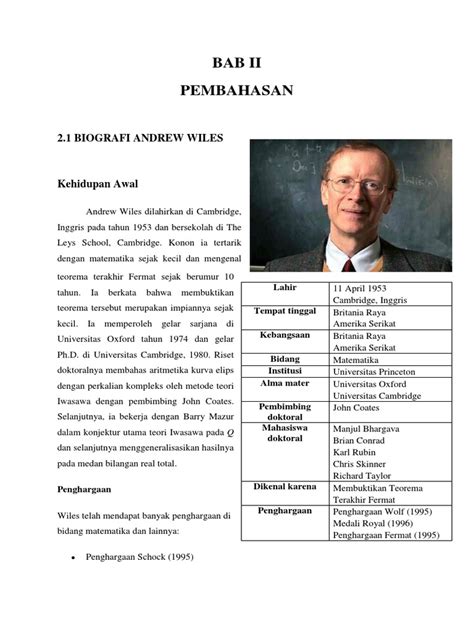 Biografi Andrew Wiles dan Teorema Fermat - wintechmobiles.com