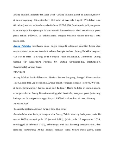 Biografi Arung Palakka | PDF | Sejarah - Scribd - wintechmobiles.com