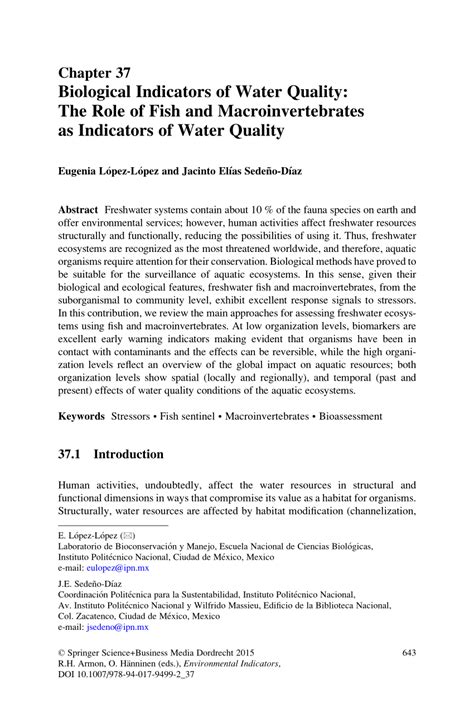 Biological Indicators of Water Quality: The Role of Fish and ... - raincitystudios.com