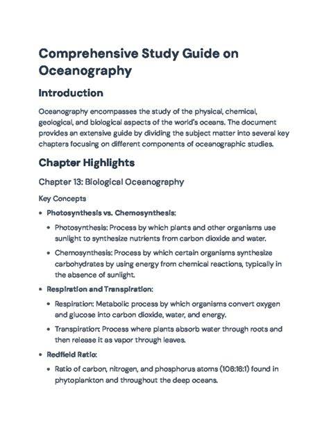 Biological Oceanography Study Guide - Quizlet - raincitystudios.com