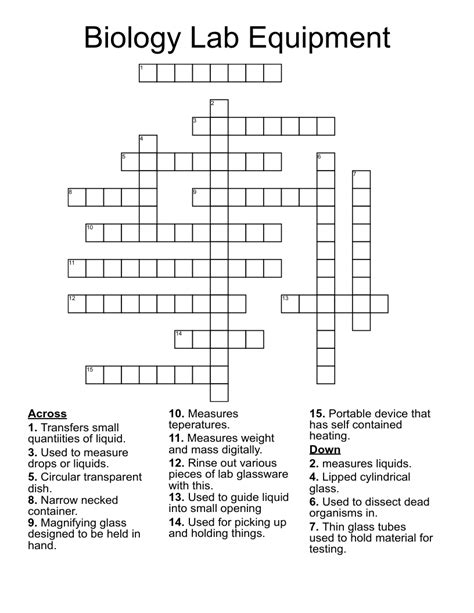 BIOLOGY LAB SUPPLY crossword clue - All synonyms