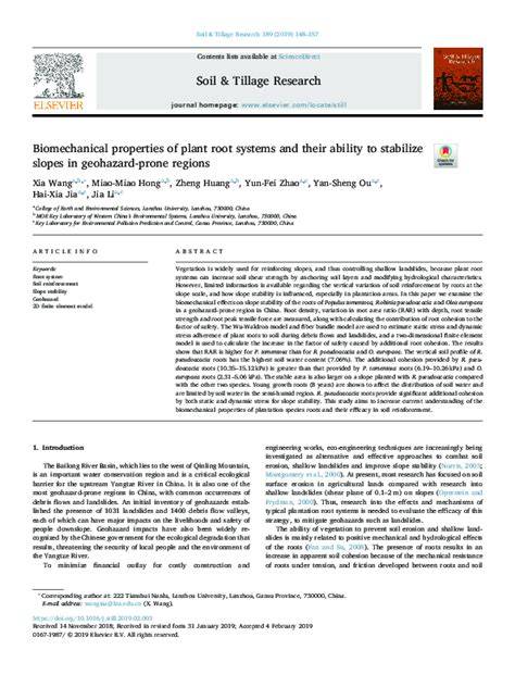 Biomechanical properties of plant root systems and their ability to ... - raincitystudios.com