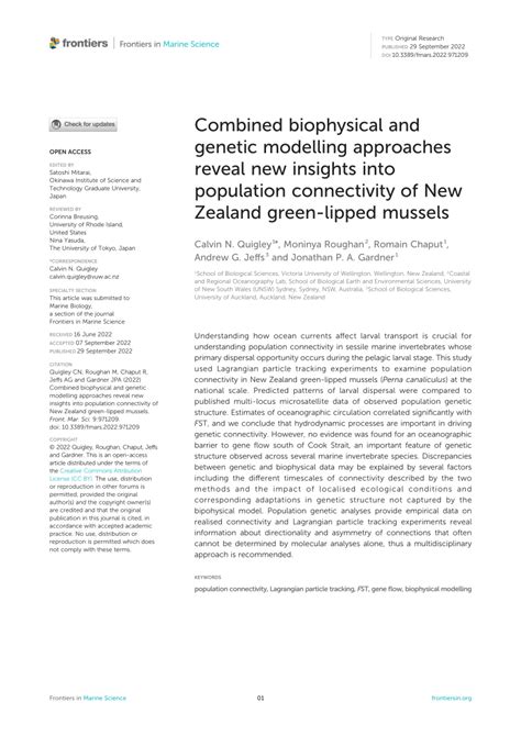 Biophysical connectivity explains population genetic structure in a ... - raincitystudios.com