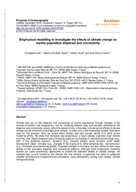 Biophysical modelling to investigate the effects of climate change on ... - raincitystudios.com