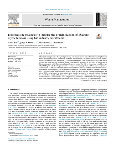 Bioprocessing strategies to increase the protein fraction of Rhizopus ... - muktibox.com