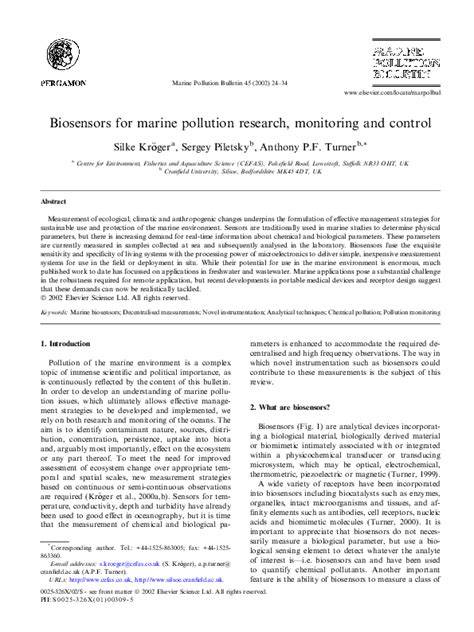 Biosensors for marine pollution research, monitoring and control - raincitystudios.com